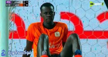 طرد بابكار في مباراة فاركو والزمالك بسبب تدخل خطير على الونش