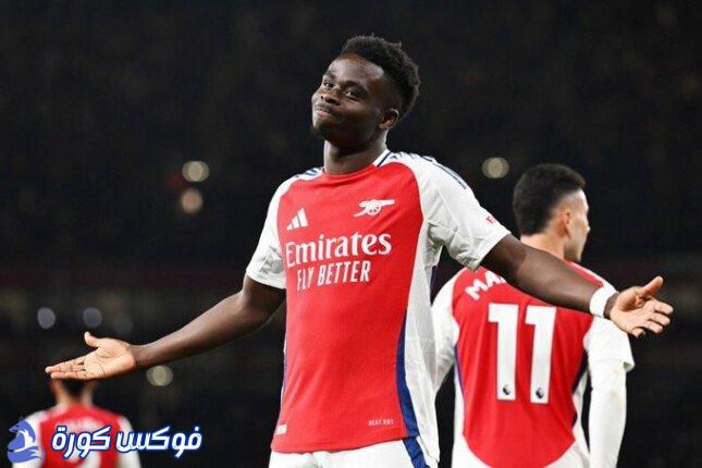 ساكا يقود تشكيلة أرسنال المنتظرة في مواجهة أولمبياكوس بدوري الأبطال